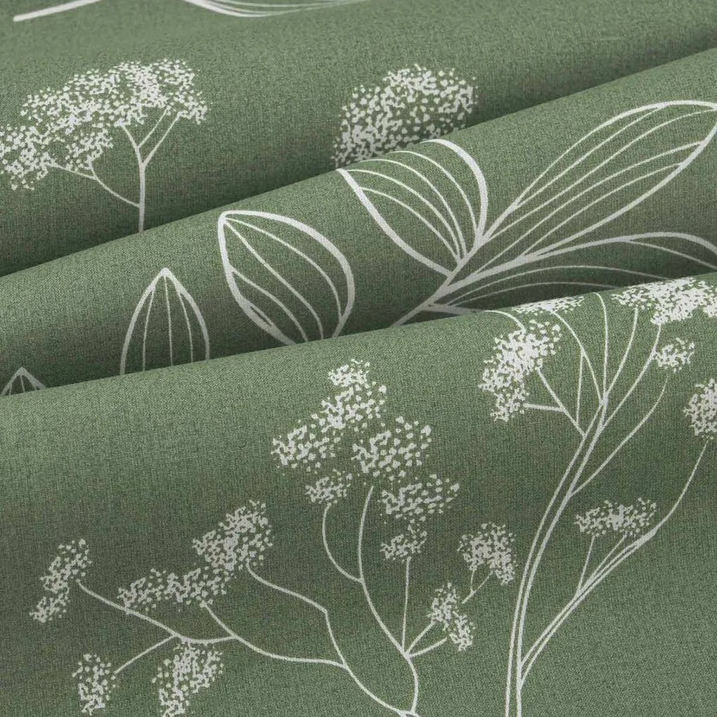 Goldea hranatý obrus 100% bavlnené plátno - bylinkové lístky 120 x 120 cm