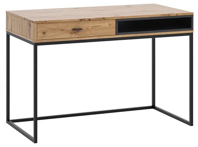 Moderný písací stôl Olier OL01, Farby: biely / biely + dub artisan