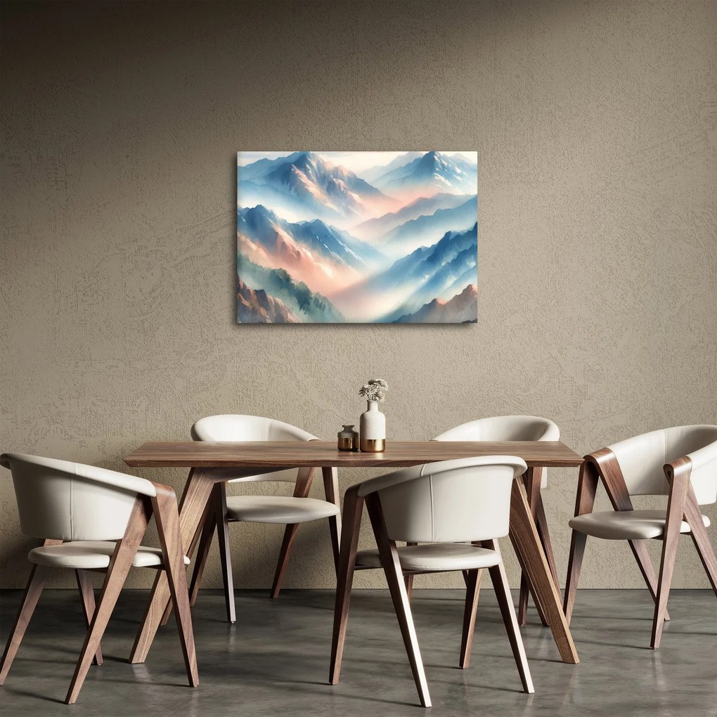 Obraz - Akvarelové hory (70x50 cm)