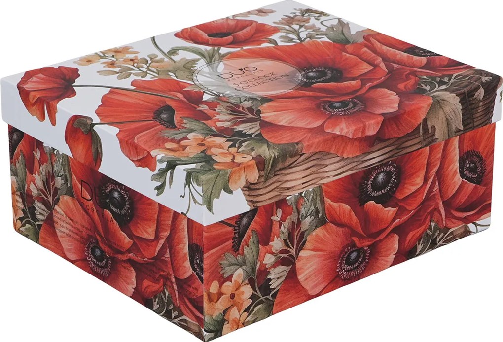 Porcelánová šálka s podšálkou Poppies 270 ml sada 2ks