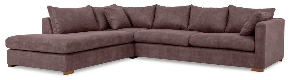 Tmavohnedá rohová pohovka z imitácie kože (ľavý roh) Hamburg – Scandic