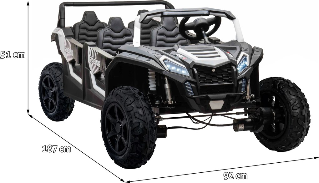 Ramiz 4-miestna bugina ATV RACING UTV2000 s lítium-iónovou batériou biela