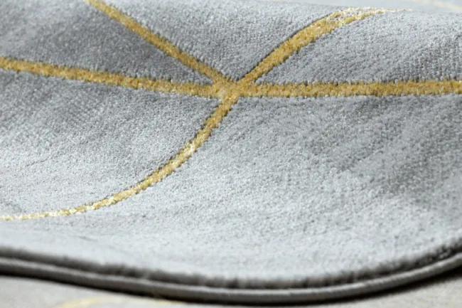Koberec EMERALD exkluzívny 1022 glamour, styl geometrický, marmur sivý / zlatý