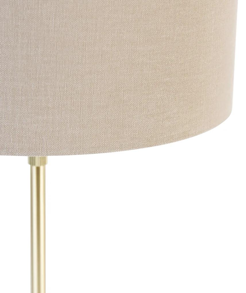 Stolná lampa zlatá nastaviteľná s tienidlom svetlohnedá 35 cm - Parte