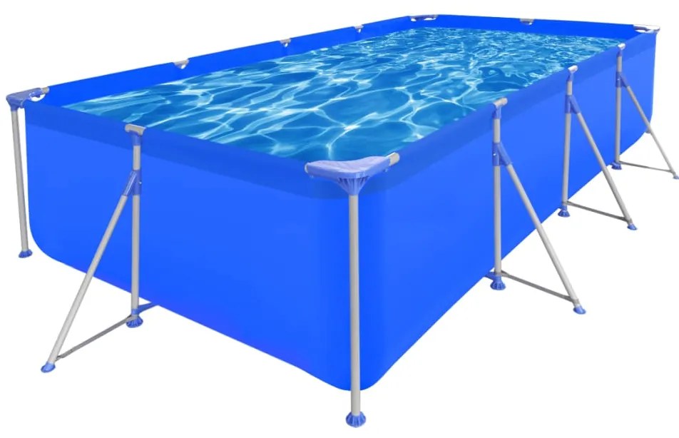 vidaXL Obdĺžnikový nadzemný bazén s oceľovým rámom 394 x 207 x 80 cm