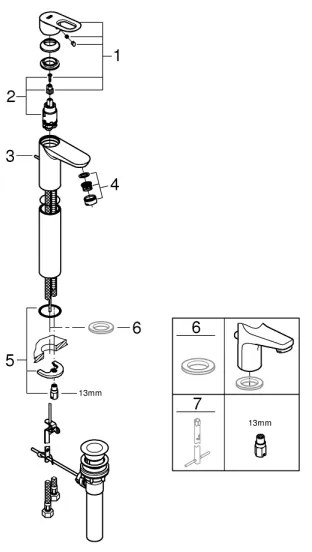 GROHE 32856000 - Umývadlová batéria BAULOOP 12” lesklý chróm