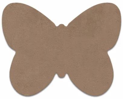 Koberec protišmykový SHAPE 3150 Motýľ Shaggy - camel, béžový plyš