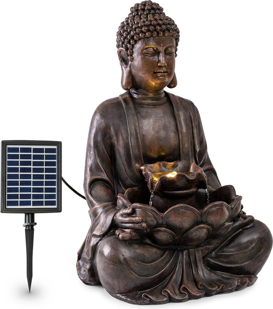 Blumfeldt Dharma, solárna fontána, LED, 48 × 71 × 41 cm (Š × V × H), polyresin