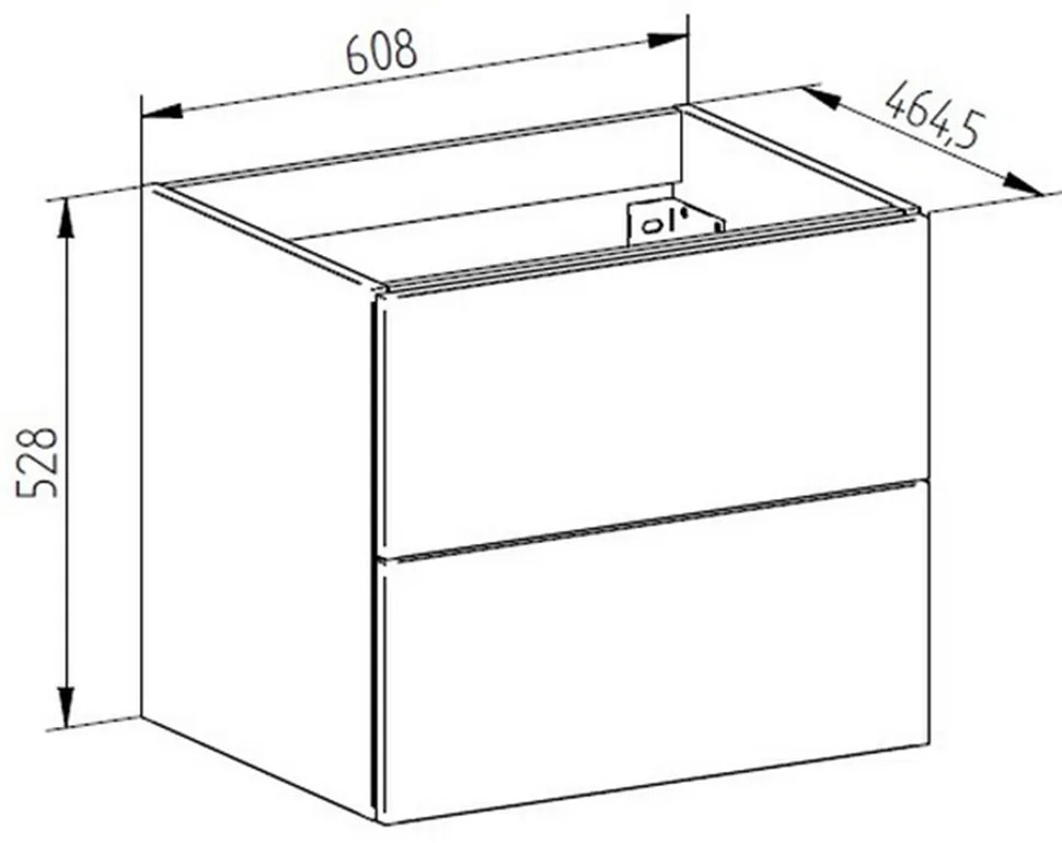 Mereo Mereo, Aira, kúpeľňová skrinka s keramickým umývadlom 61 cm, MER-CN720