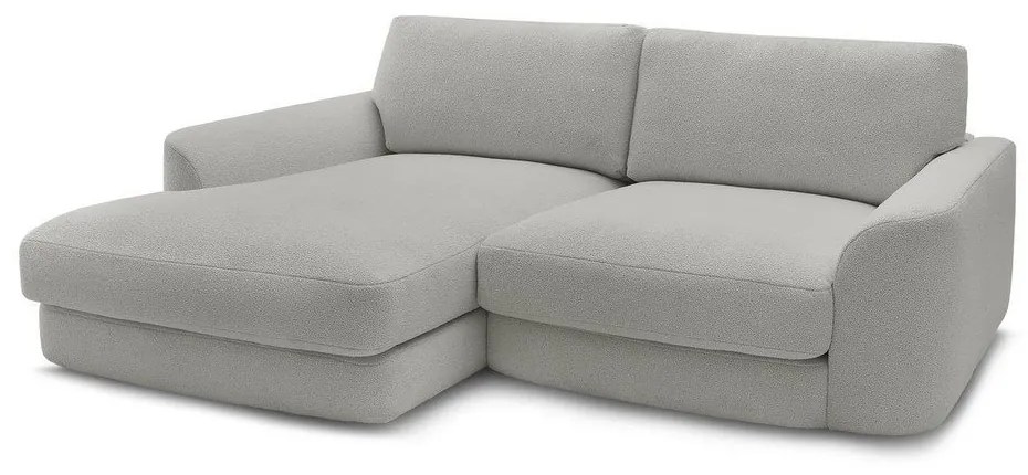 Svetlosivá rohová pohovka z textílie buklé (ľavý roh/s leňoškou) Leonore – Bobochic Paris