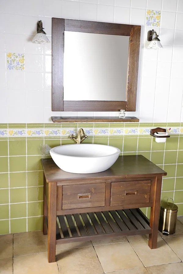 Sapho Sapho, BRAND umývadlová skrinka 100x73x50cm, morený smrek, BA101S