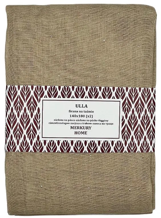 Záclona na páske Ulla polyester béžová 140x180 Merkury Home II/22