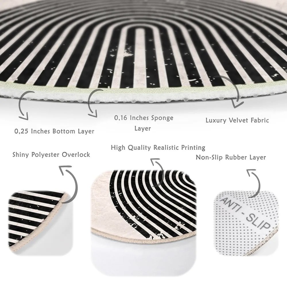 Oranžovo-krémový prateľný okrúhly koberec vhodný pre robotické vysávače ø 80 cm Comfort – Mila Home