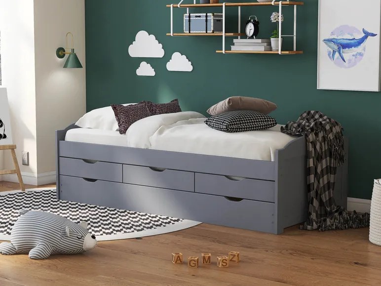 Inter Link Funkčná posteľ s 3 zásuvkami (sivá) (100161881)