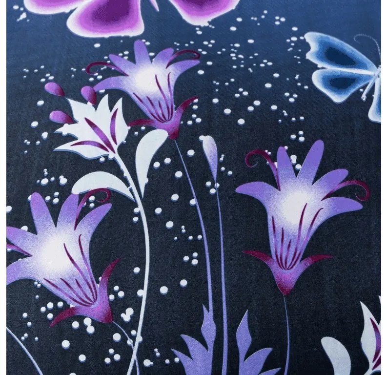 Obliečky z mikrovlákna VIOLET BUTTERFLY tmavo modré Rozmer obliečky: 70 x 90 cm | 140 x 220 cm