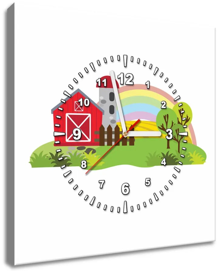 Gario Obraz s hodinami Farma Rozmery: 30 x 30 cm
