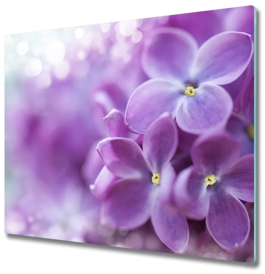 Sklenená doska na krájanie Lilac kvety 60x52 cm