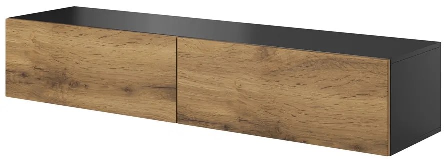 TV stolík na stenu Livo 160W - antracit / dub wotan