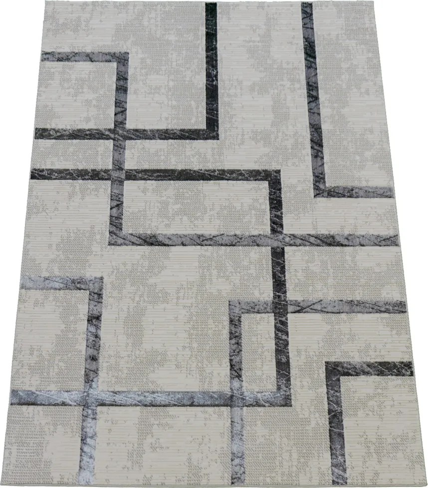 Koberec Esprit 3609 GREY – sivý s geometrickým vzorom Rozmer: 120x180 cm
