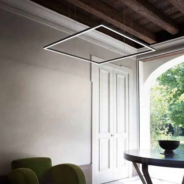 Ideal Lux - LED luster na lanku ORACLE SLIM LED/33W/230V 3000K 50x50 cm čierny