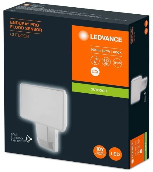 Ledvance - LED Vonkajší nástenný reflektor so senzorom FLOOD LED/27W/230V IP55