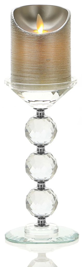Dekorstudio Krištáľový svietnik KANDELABR 20cm - strieborný L