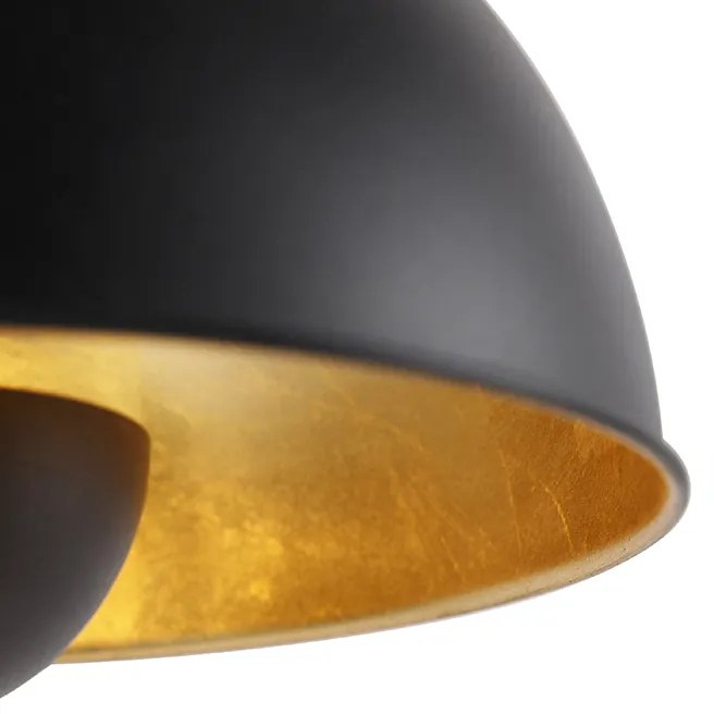 Retro stolná lampa čierna so zlatom - Magnax