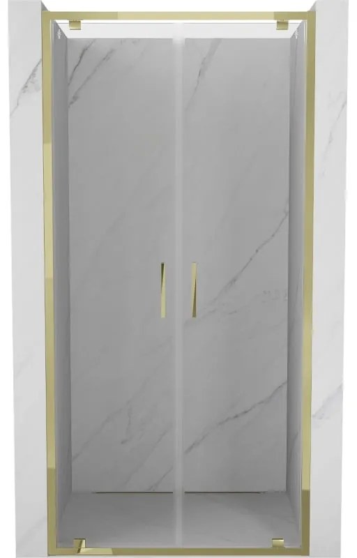 Mexen Exo, dvojité výklopné sprchové dvere 80 cm, číre sklo, zlatá, 8182-080-000-50-00