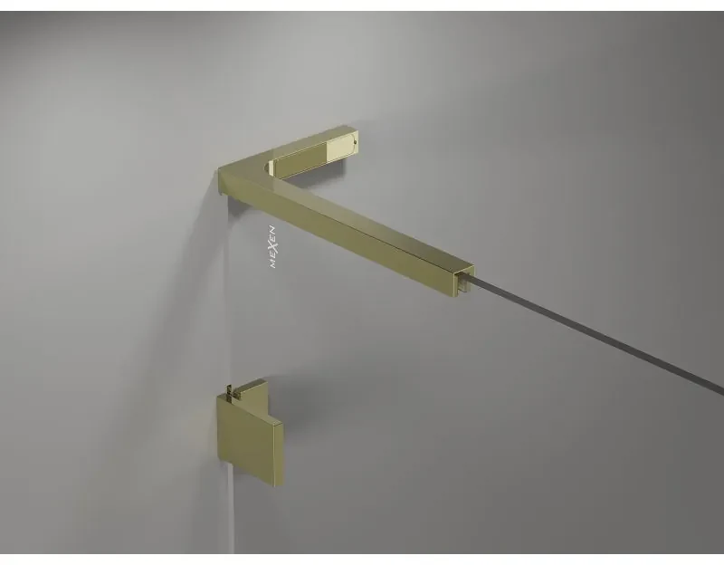 Mexen, Mexen Lunar L pravé otočné sprchové dvere 120 cm, transparentné, zlaté - 834L-120-000-50-00-P