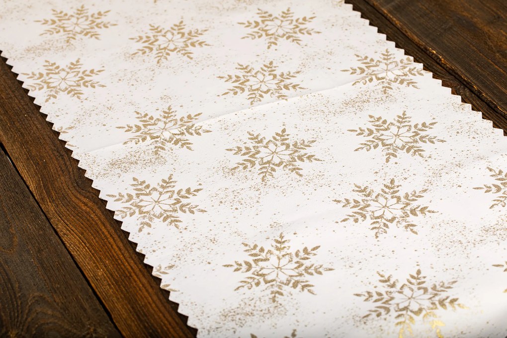 Dekorstudio Luxusný Vianočný behúň na stôl s vločkami - zlatý SW14 Rozmer behúňa (šírka x dĺžka): 40x220cm