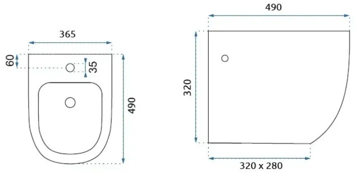 REA CARLO MINI BLACK LESK závesný bidet