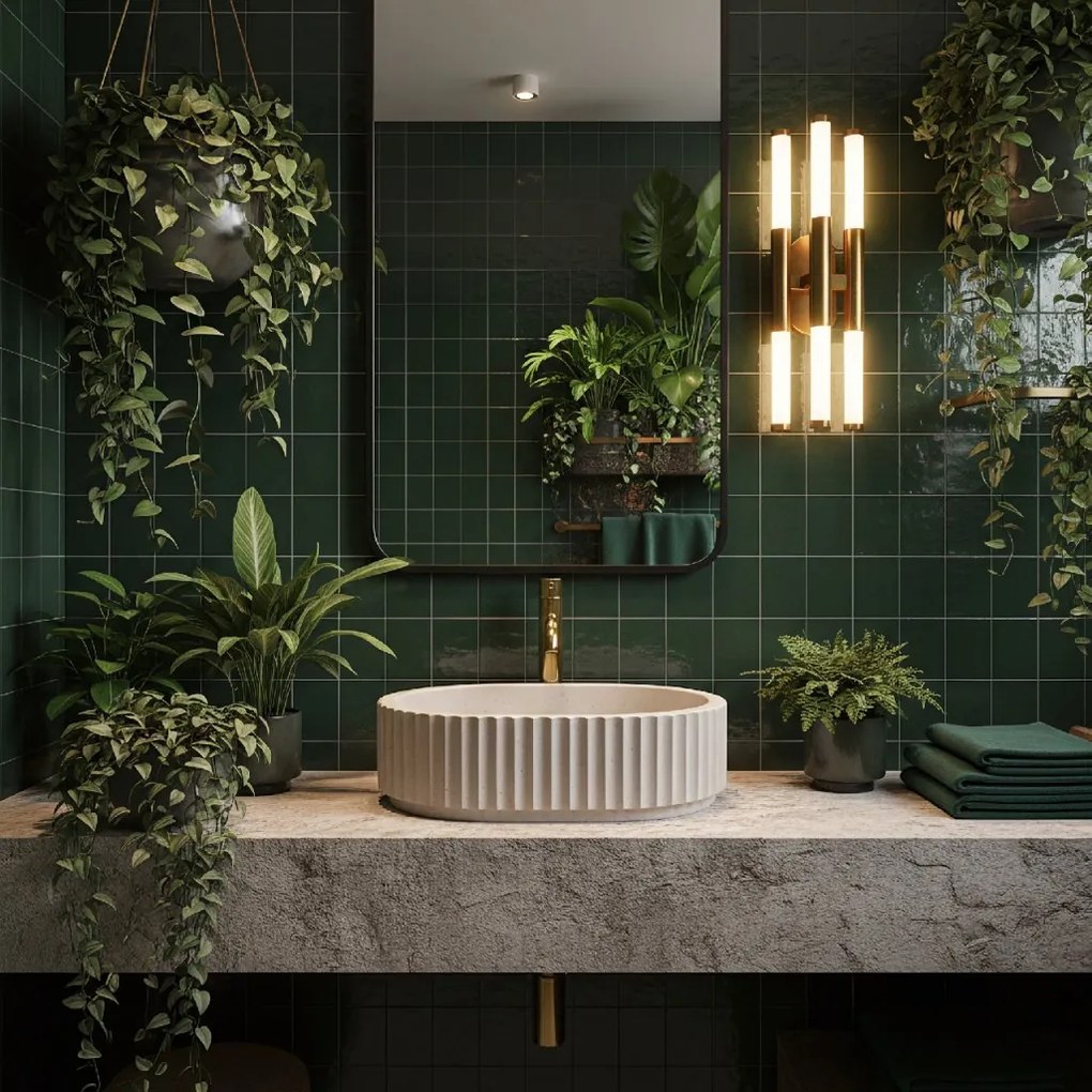 Rea Margaret, umývadlo na dosku 490x355x125 mm, béžová-sivá, REA-U7343