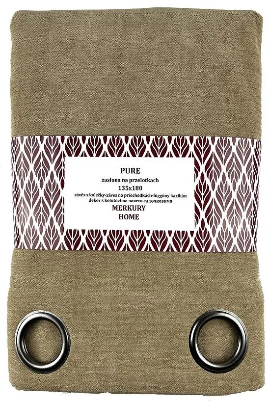 Záves Pure na priechodkách 135x180 béžová Merkury Home