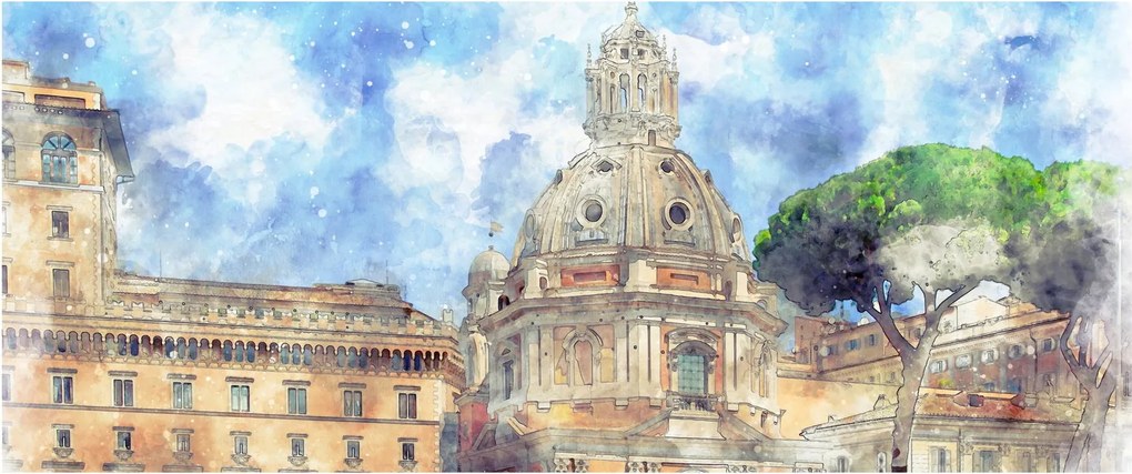 Obraz - Kostol Santa Maria di Loreto, Rím, Taliansko (120x50 cm)