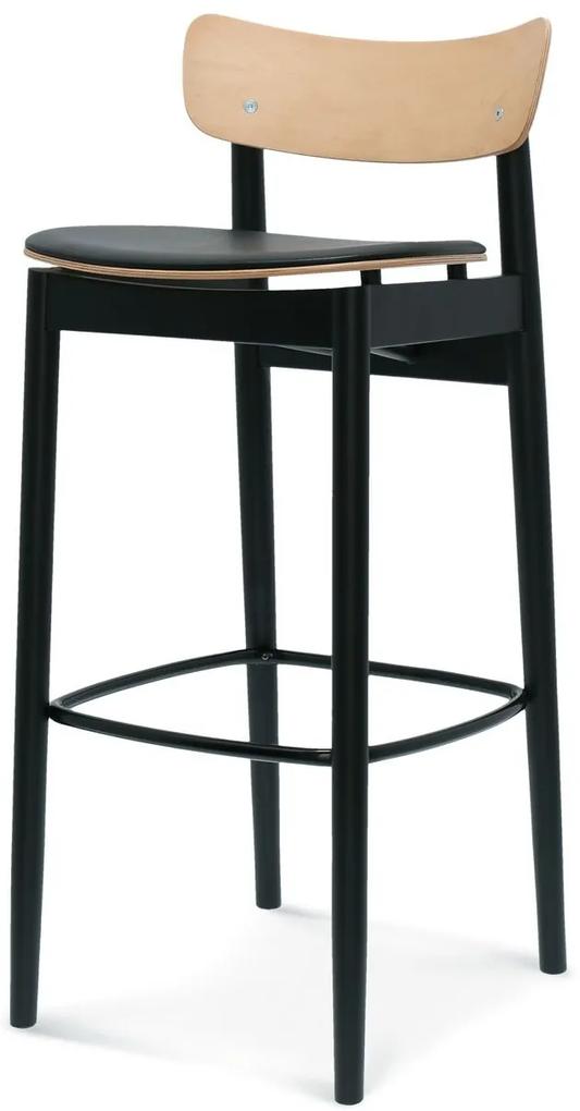 FAMEG Nopp - BST-1803 - barová stolička Farba dreva: buk štandard, Čalúnenie: koža L2