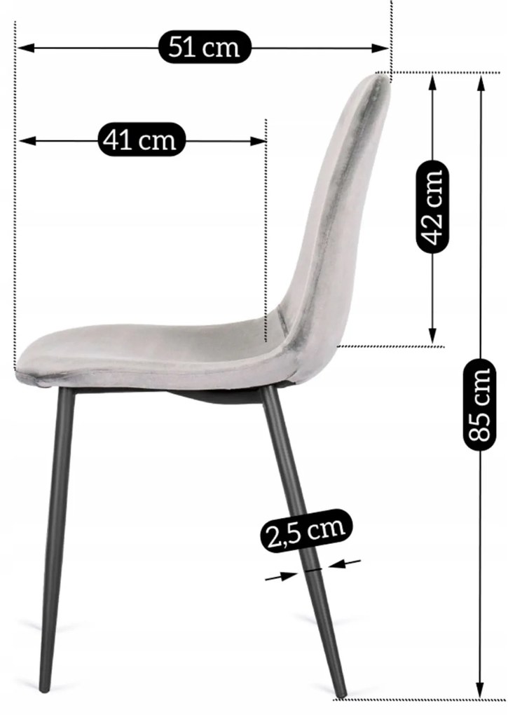 PROXIMA.store - Minimalistická jedálenska stolička OSCAR FARBA: čierna