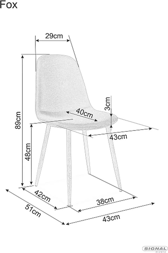 SI Sedadlo Fox Velvet sivý