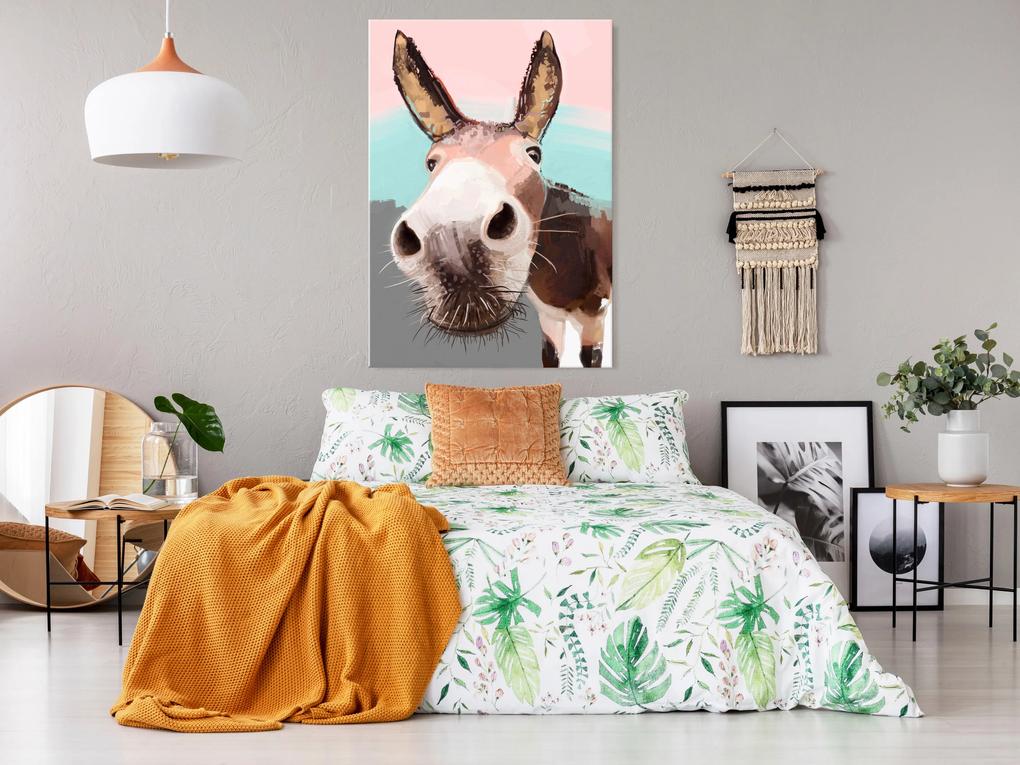 Artgeist Obraz - Curious Donkey (1 Part) Vertical Veľkosť: 60x90, Verzia: Premium Print