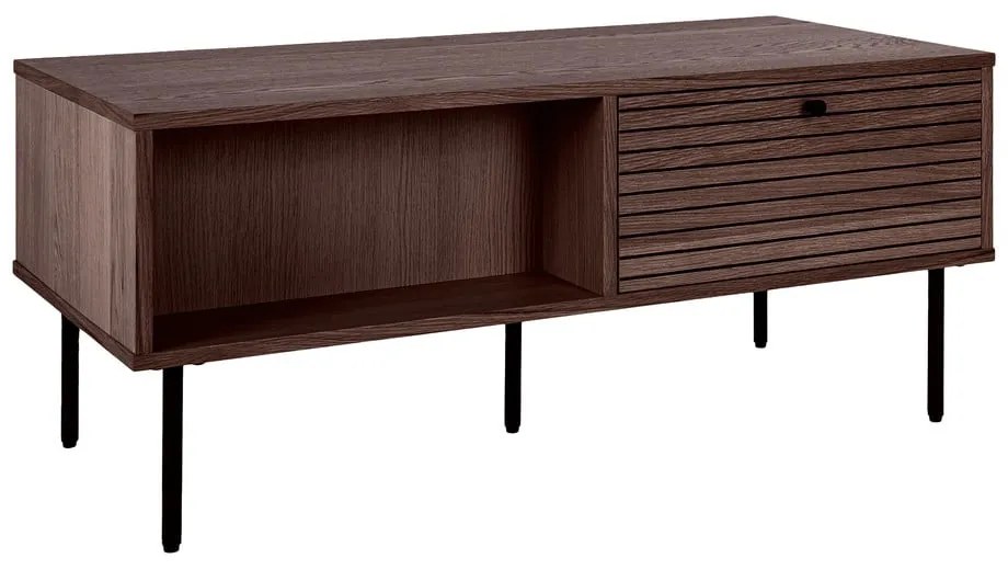 Tmavohnedý konferenčný stolík v dekore duba 50x100 cm Kyoto – House Nordic