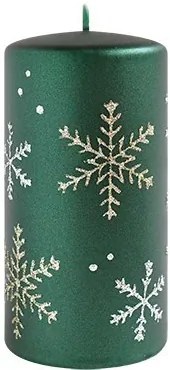 Vianočná sviečka FROST 17,5 cm zelená