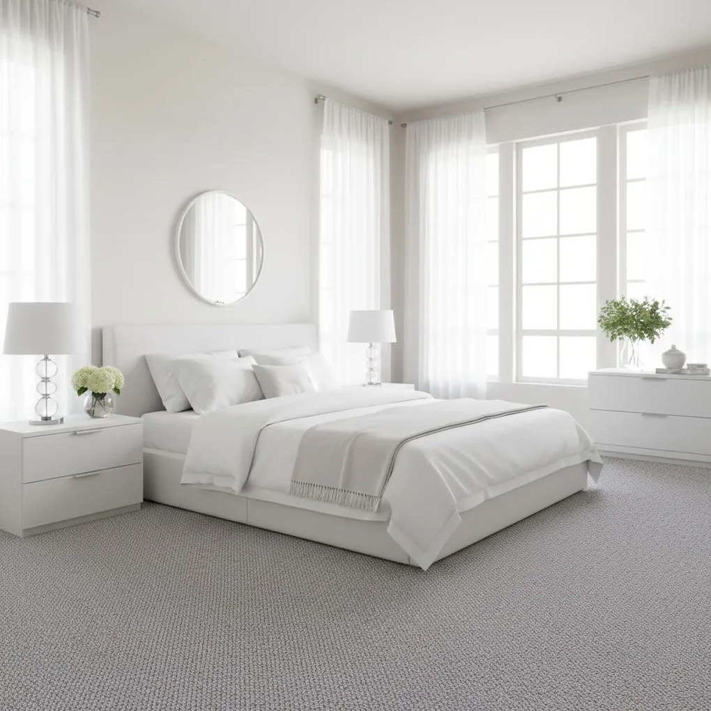 Balta, Metrážny koberec Wolly 920 sivá, na mieru, šíře 4m, šedá, filc, detská izba