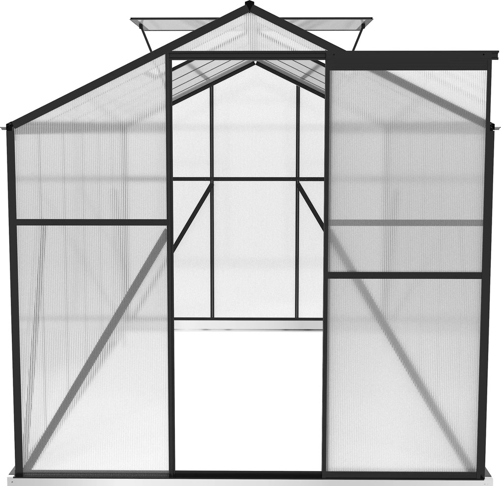 Skleník so základňou BestBerg BBGH‑1206B / 7,05 m² / 371 × 190 × 194 cm / čierna