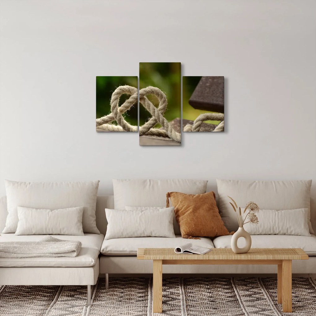 Obraz srdce z lana (90x60 cm)