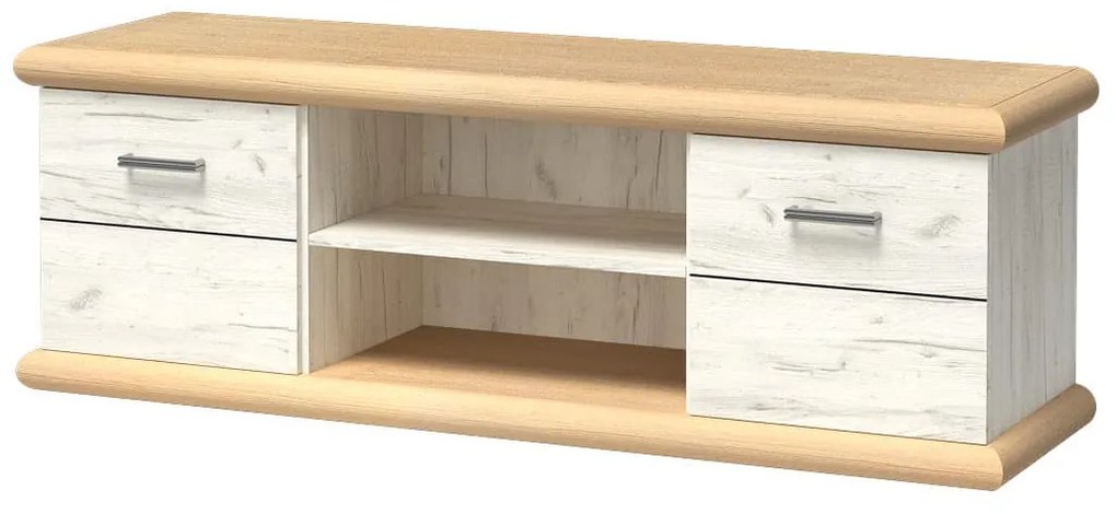 TV stolík/skrinka Kenny 11 (craft biely + craft zlatý). Akcia -21%. Vlastná spoľahlivá doprava až k Vám domov. 1057836