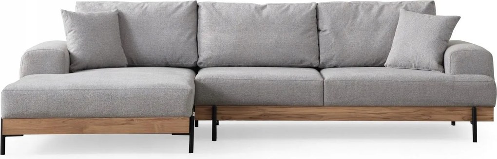 Rohová sedačka Etorella (L) (sivá dub)