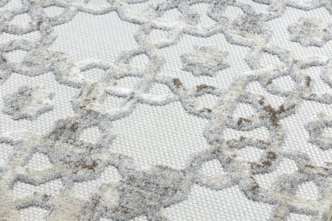 Koberec SOLE D3882 Ornament - ploské tkanie béžový / sivý