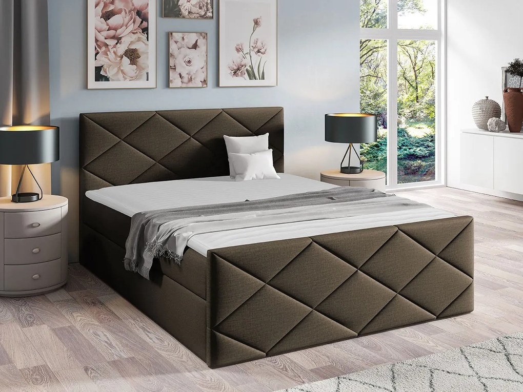 Kontinentálna posteľ Guillermo, Rozmer postele: 140x200, Dostupné poťahy: ekokoža Soft 10a