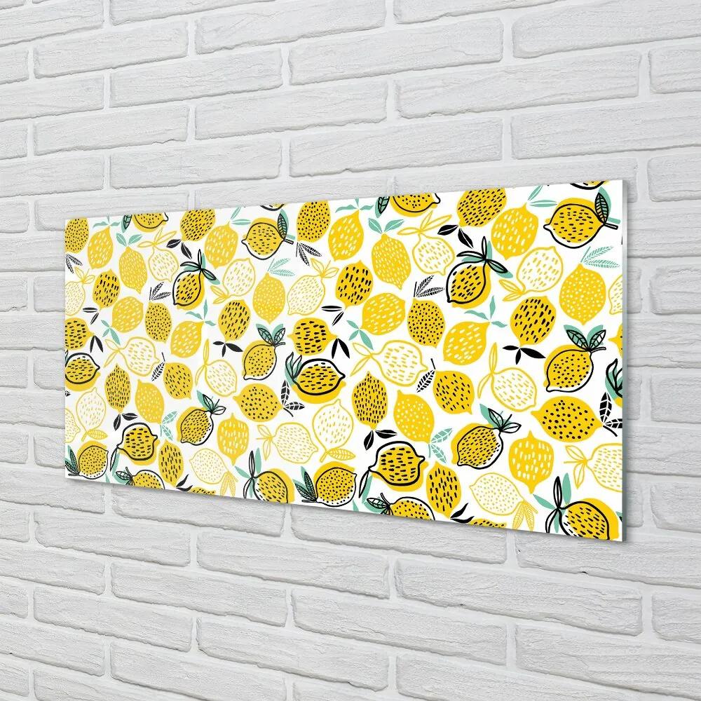 Obraz na skle citróny 120x60 cm