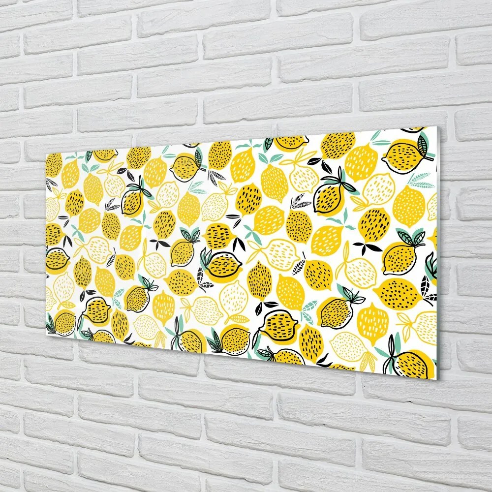 Obraz na skle citróny 125x50 cm