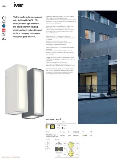 Redo 90114 - LED Vonkajšie nástenné svietidlo IVAR LED/7,6W/230V IP54 antracit